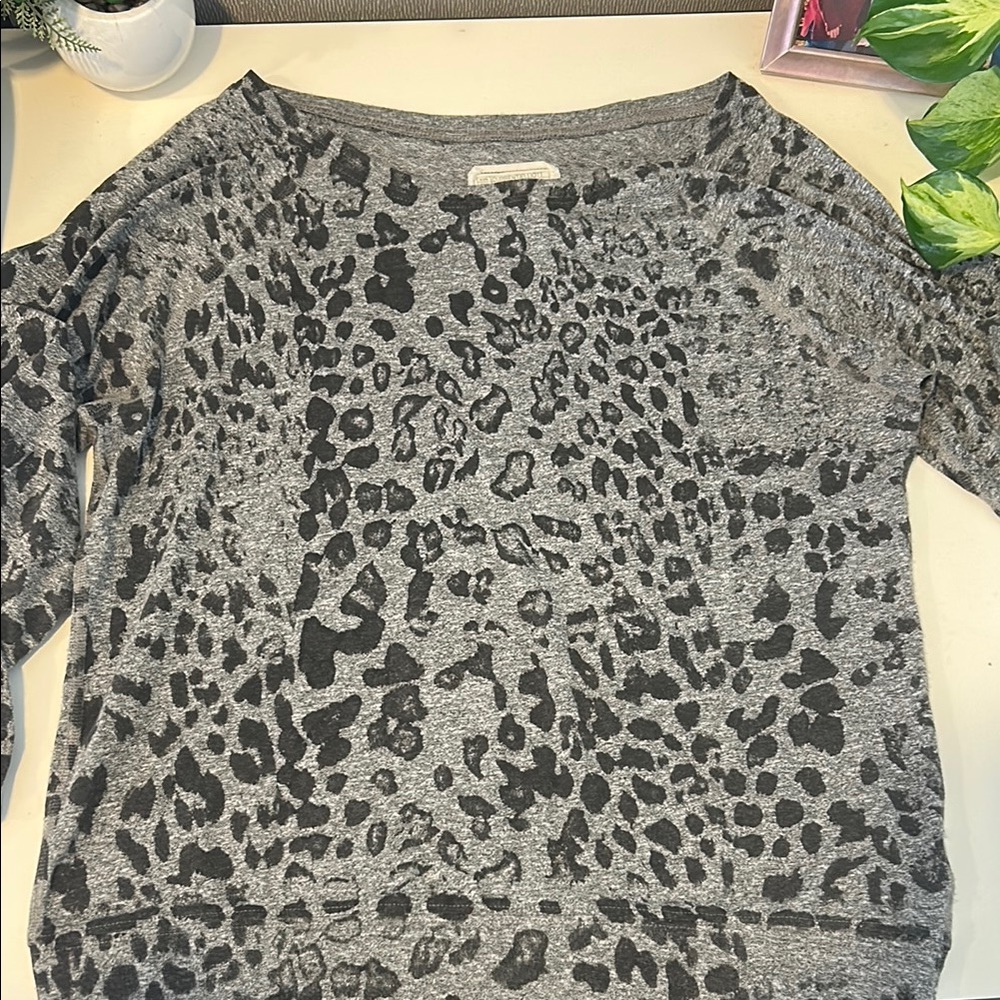 Current/Elliott Charcoal Leopard Print Tee - Picture 3 of 4